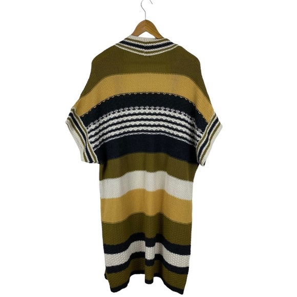 Ecote Duster Cardigan Sweater Open Long Oversized Color block Stripes Size XS/S - Picture 9 of 11